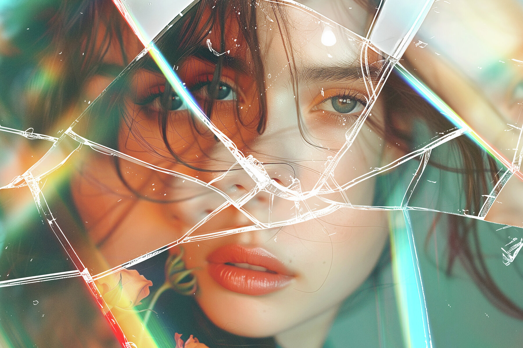 Fractured Broken Glass Photo Effect 6