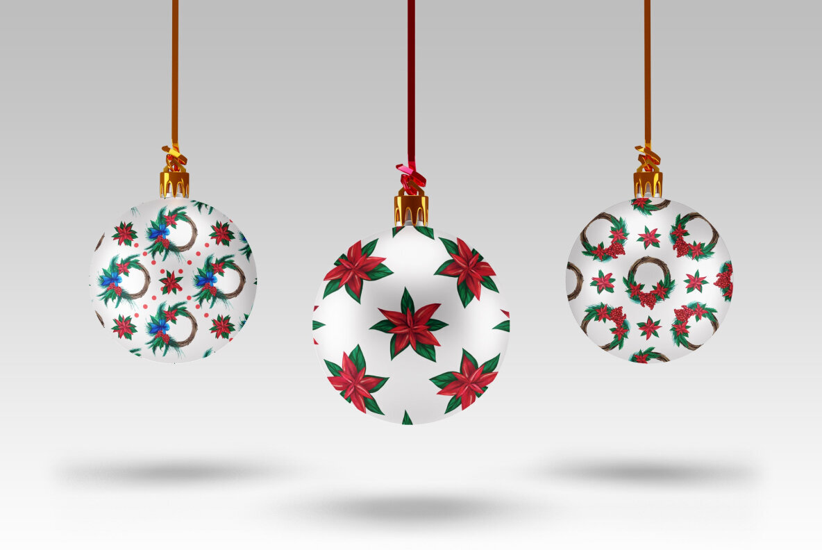 Watercolor Christmas patterns 2