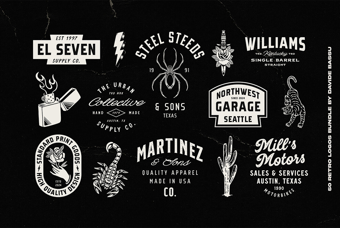 50 Retro Logos Bundle 5