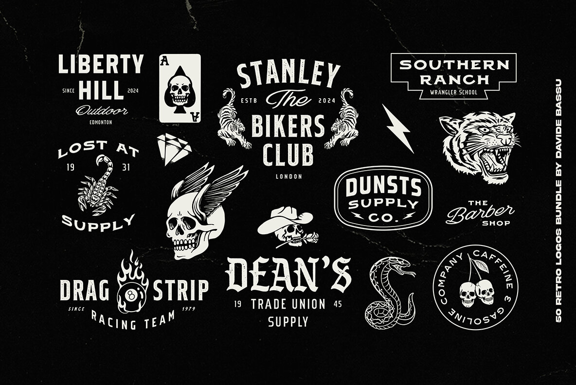 50 Retro Logos Bundle 7