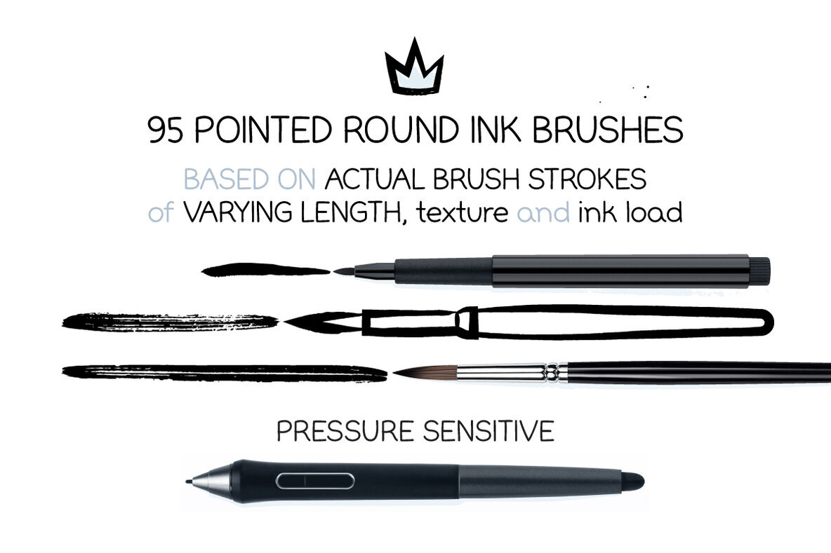 Round Ink Brushes and Splatters 2