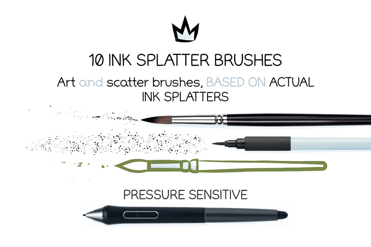 Round Ink Brushes and Splatters 3