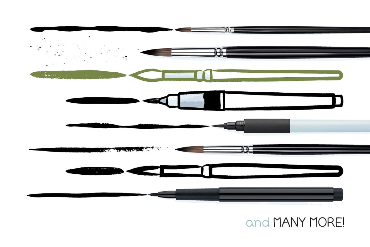 Round Ink Brushes and Splatters 4