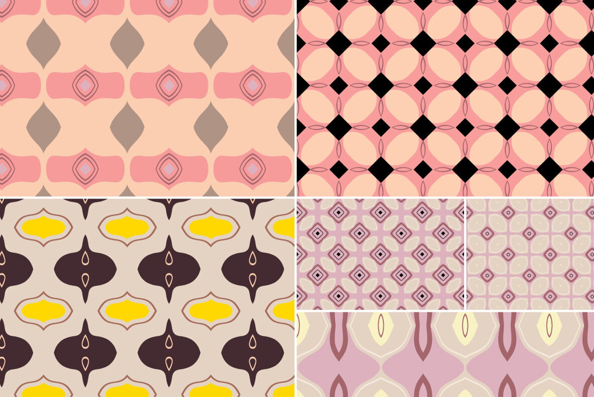 Retro Kaleidoscope Patterns Pack 2