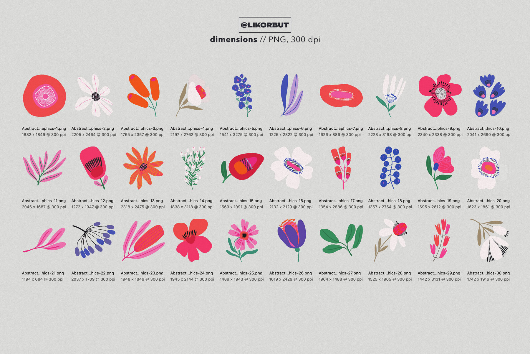 Season Abstract Modern Flowers 4