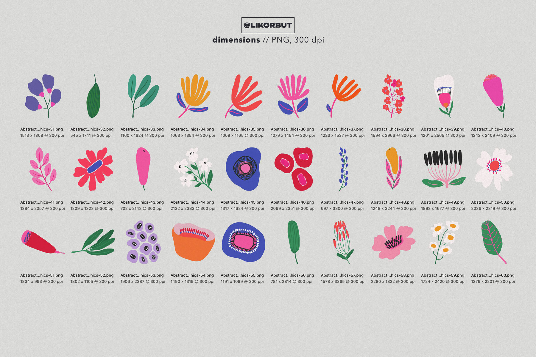 Season Abstract Modern Flowers 5