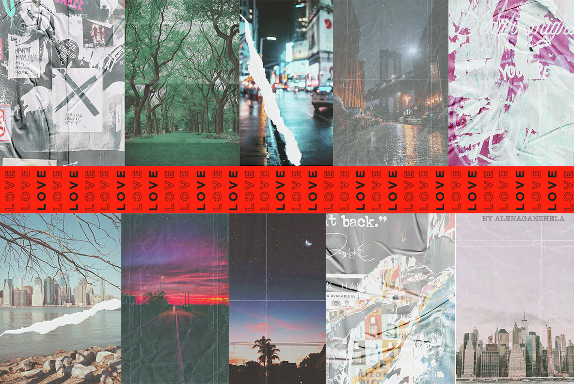 Broken Hearts   Mixed Media Collage Pack 7