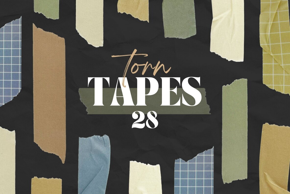 28 Colorful Torn Tapes 1