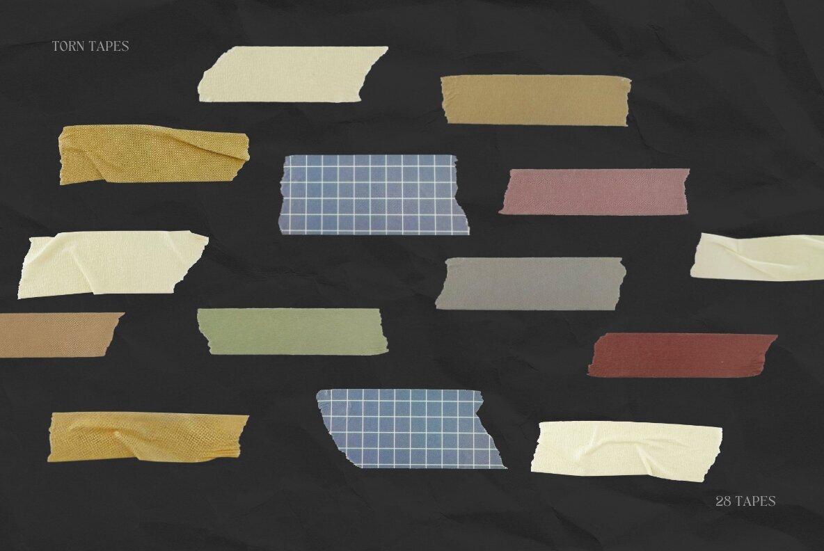 28 Colorful Torn Tapes 3