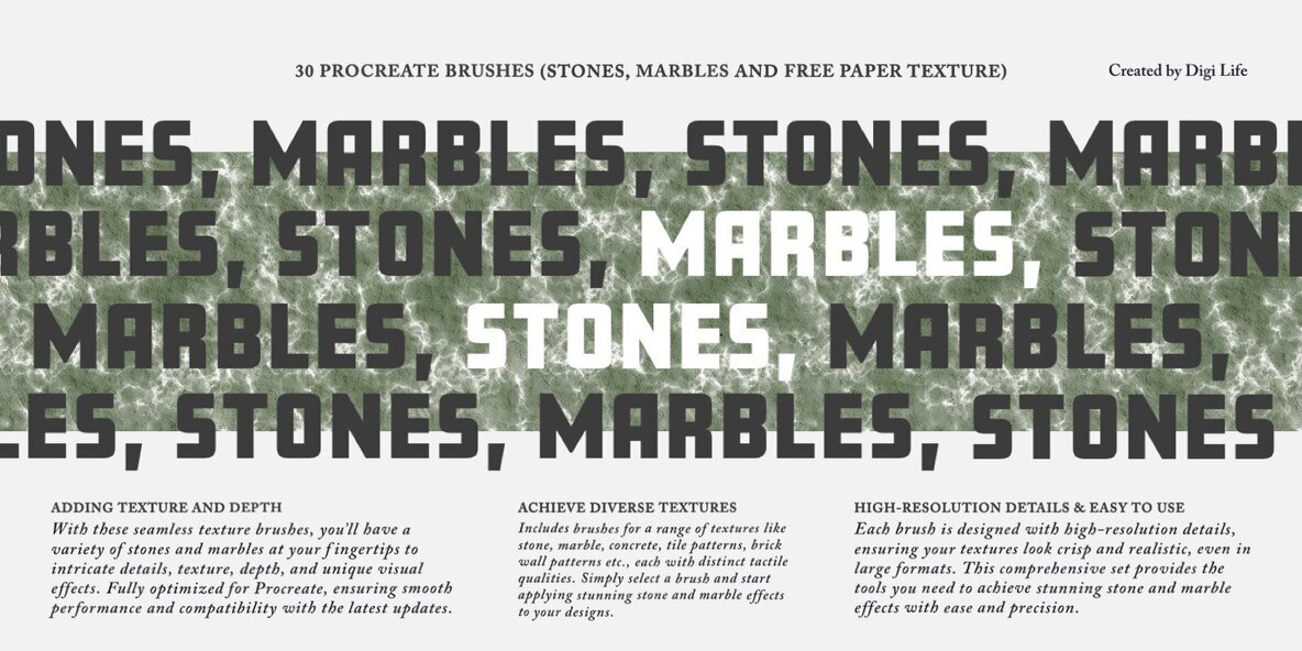 Stones   Marbles Procreate Brushes 1