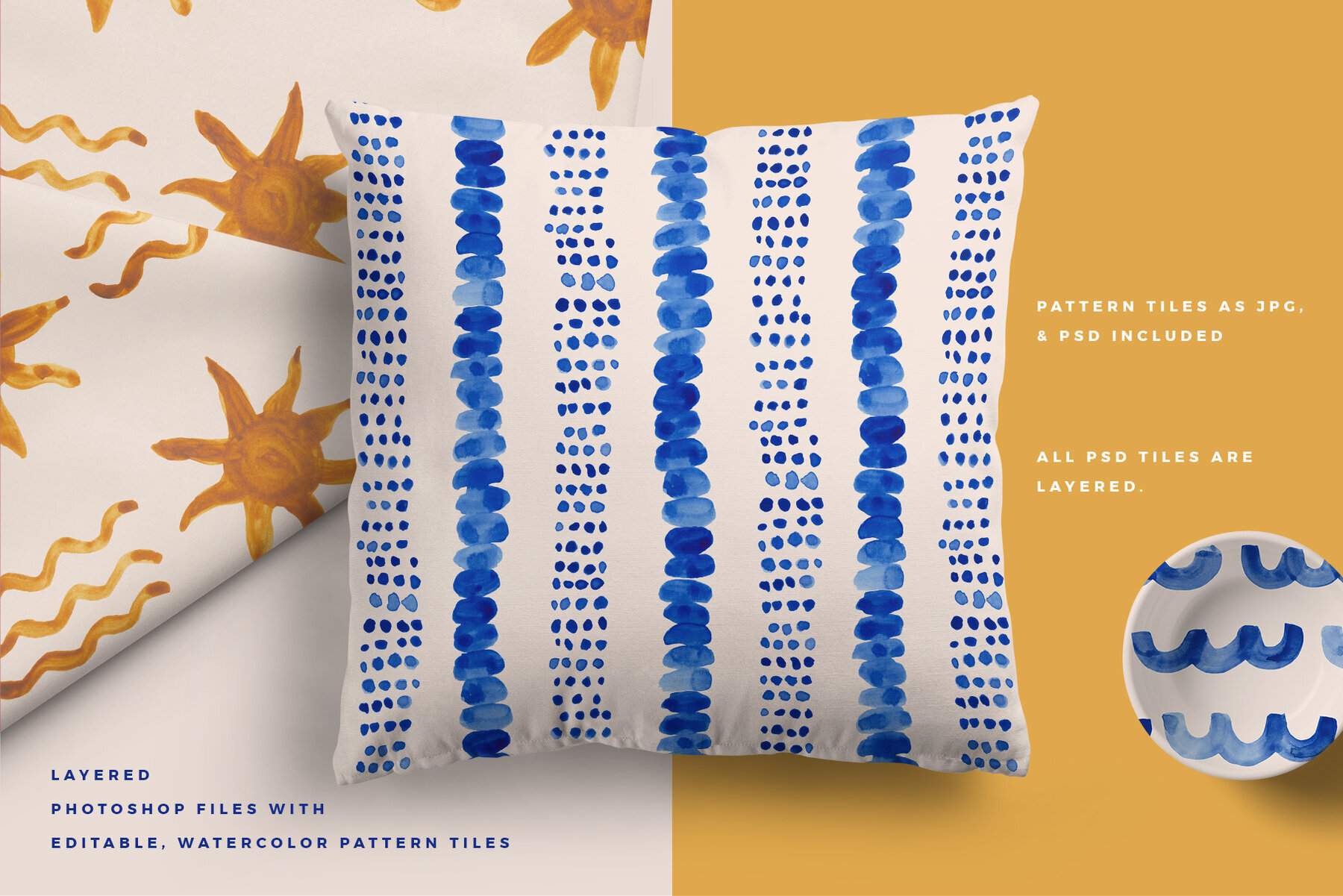 Beach House Watercolor Patterns 2