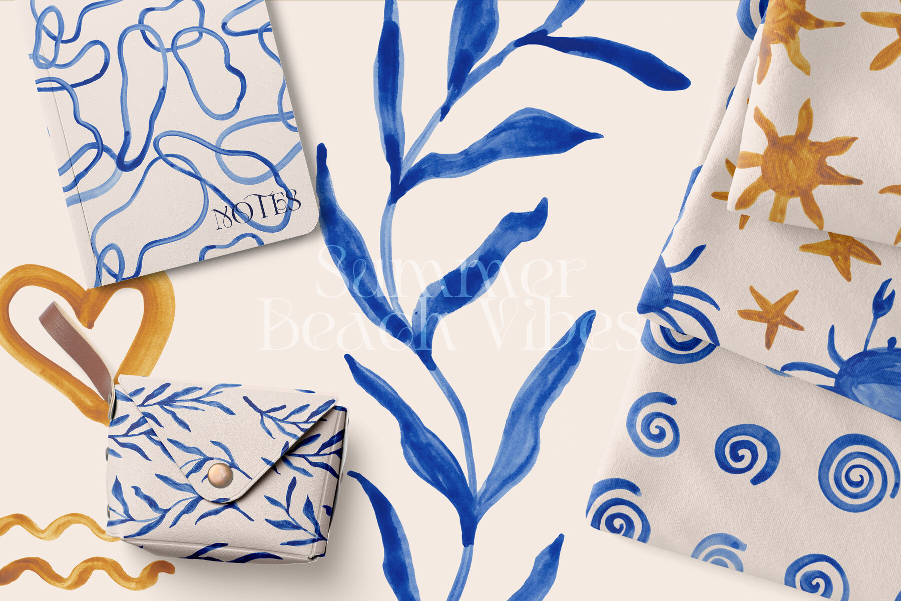 Beach House Watercolor Patterns 4