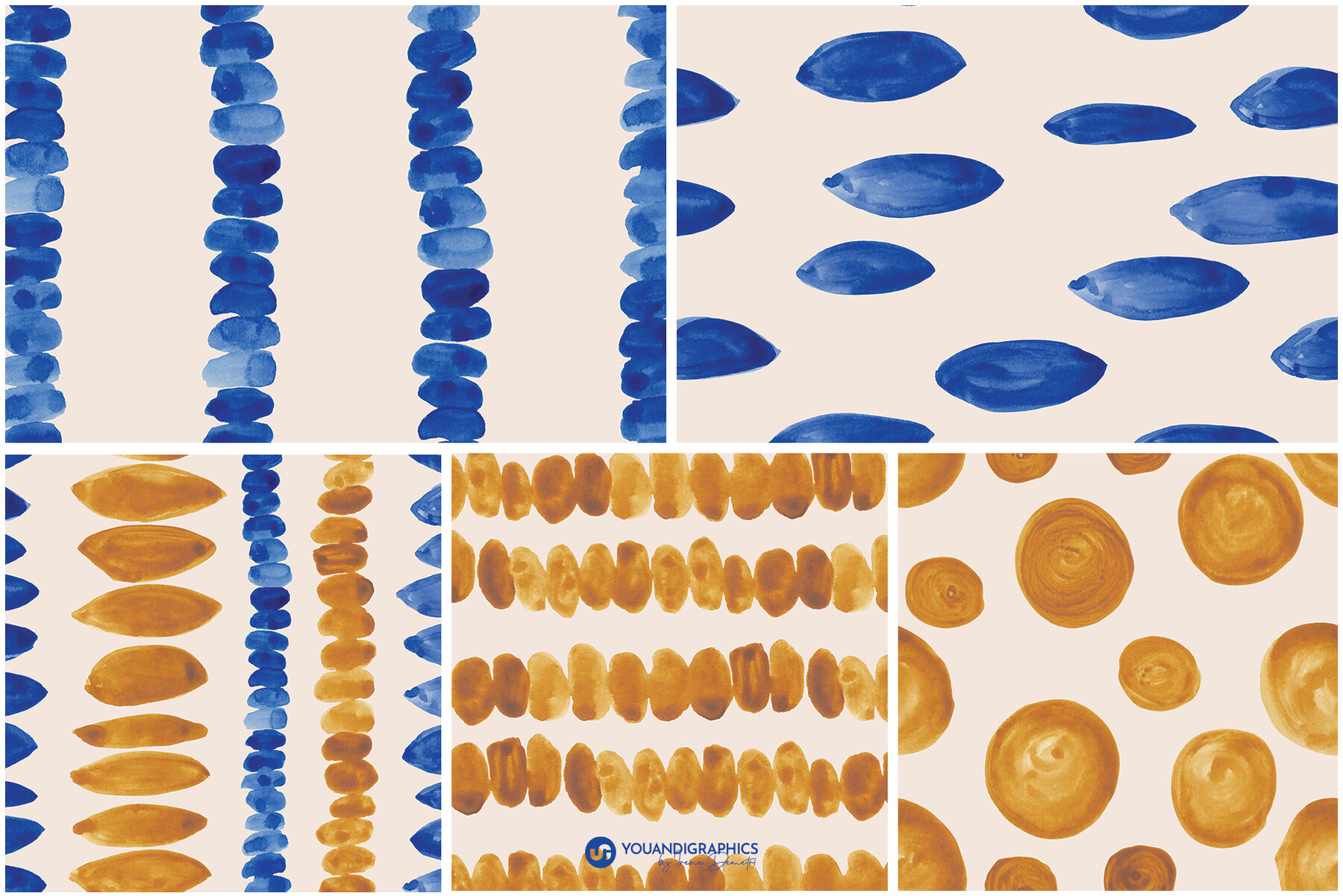 Beach House Watercolor Patterns 11