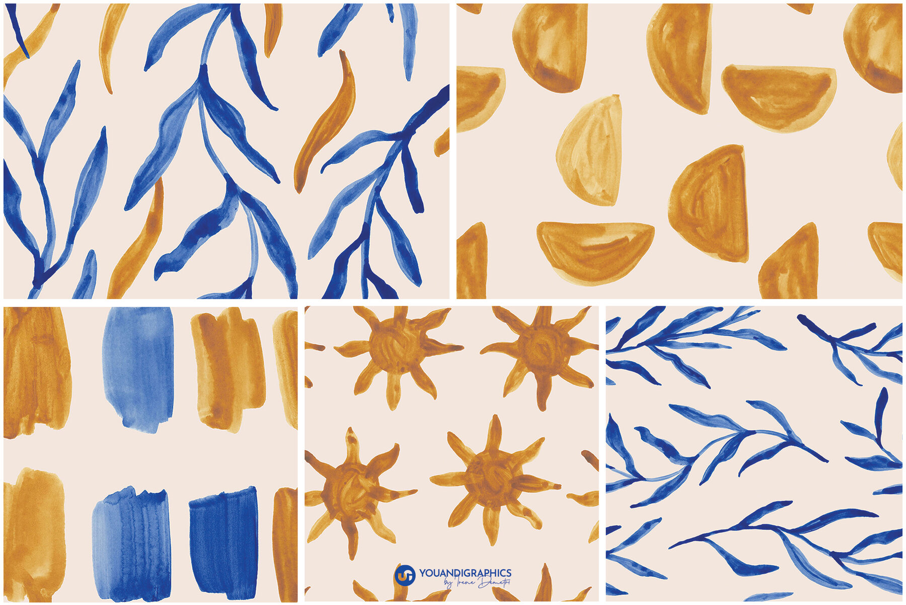 Beach House Watercolor Patterns 12