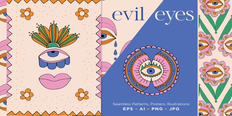 Evil Eyes Graphics Posters Patterns