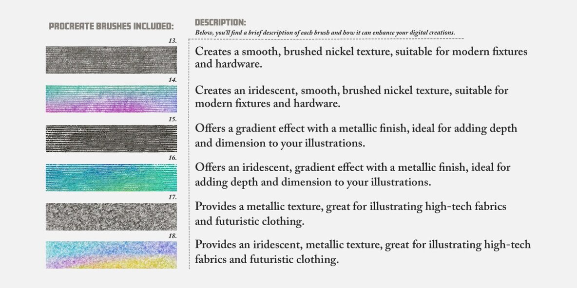 Liquid Metal and Iridescent Procreate Brushes 4