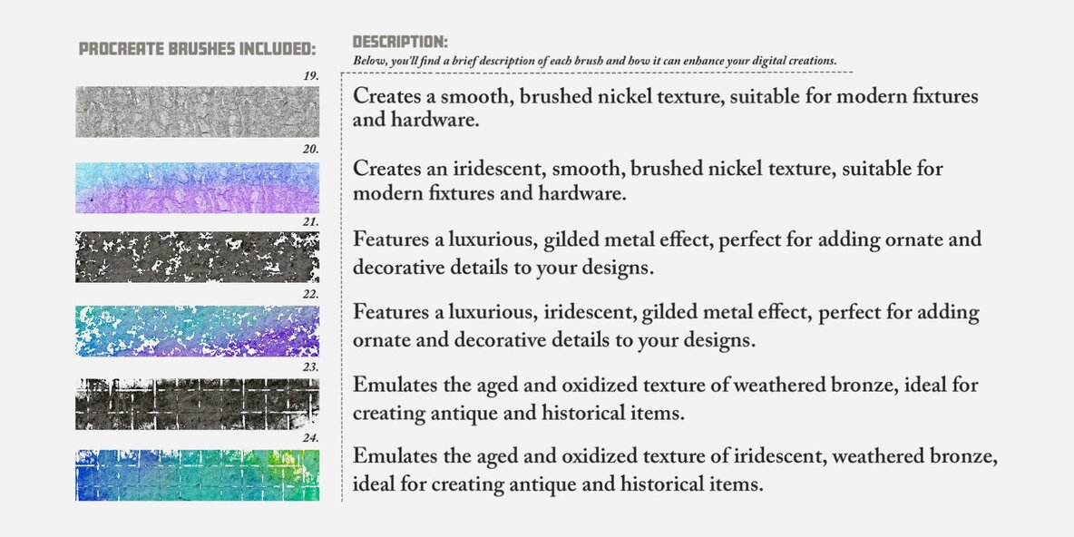 Liquid Metal and Iridescent Procreate Brushes 5