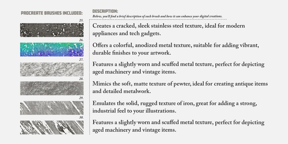 Liquid Metal and Iridescent Procreate Brushes 6