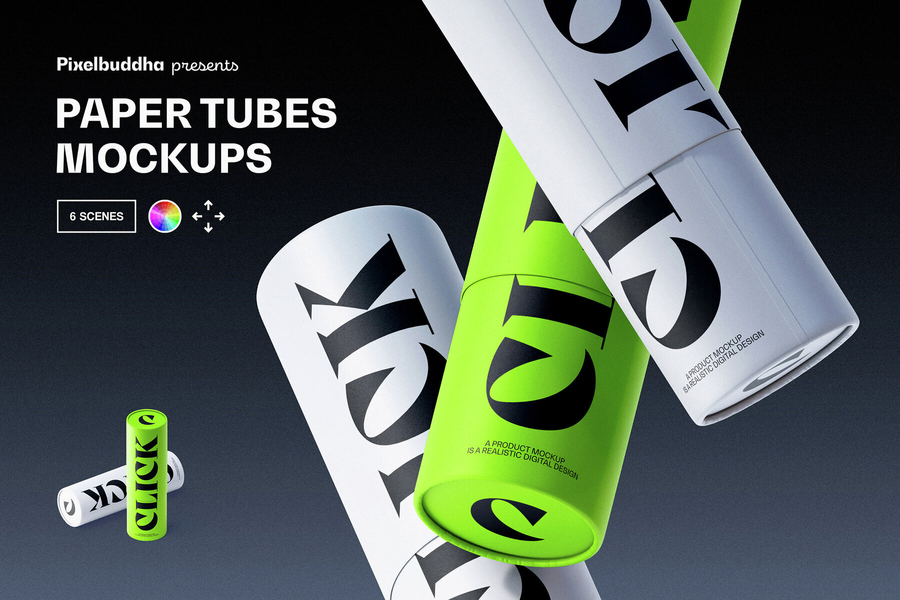 Paper Tube Mockup Set 1