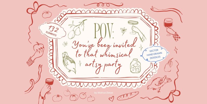 Whimsical Pencil Doodles Clipart