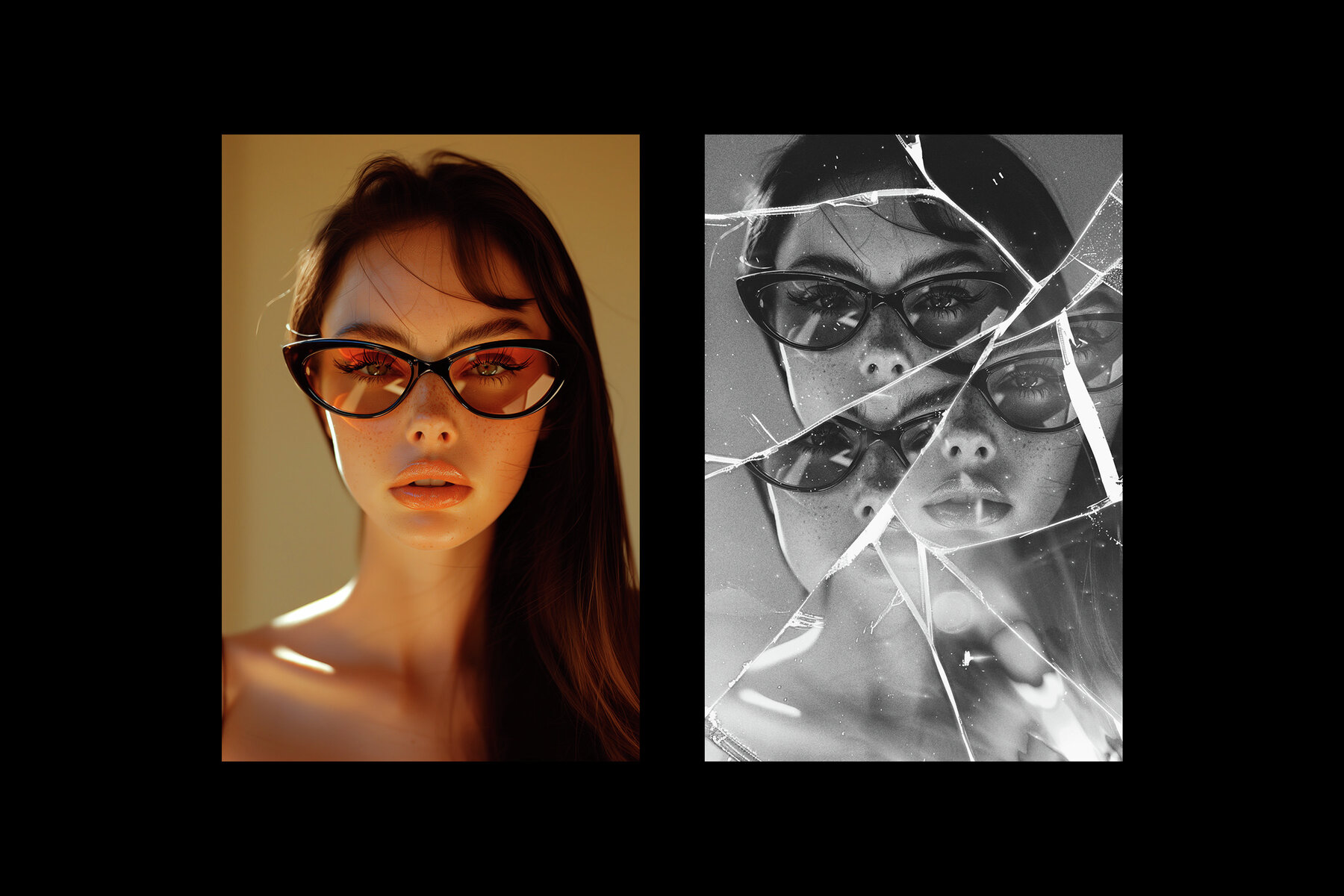 Monochrome Broken Glass Photo Effect 4