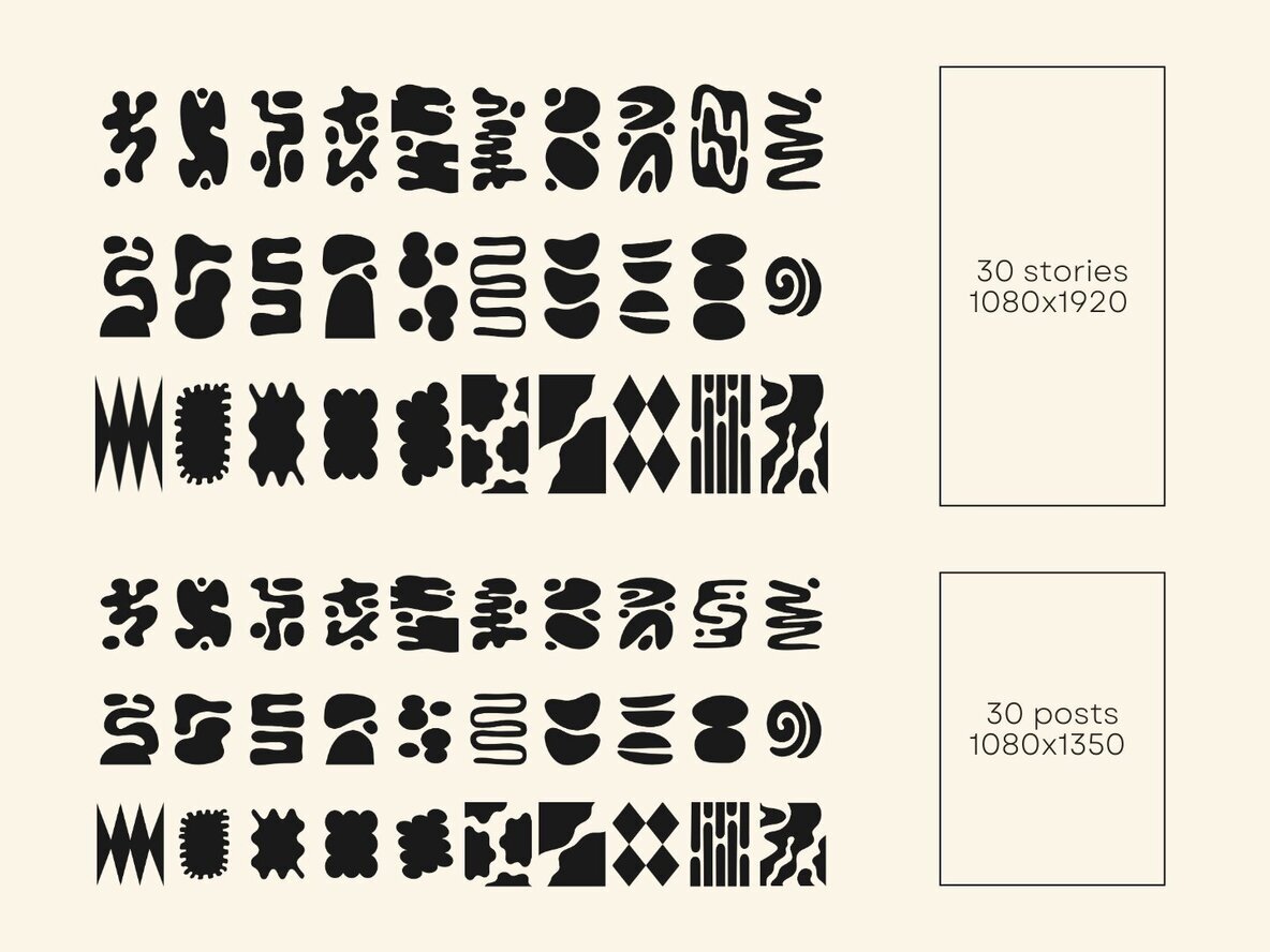 60 Mask Templates for Instagram Graphics 2