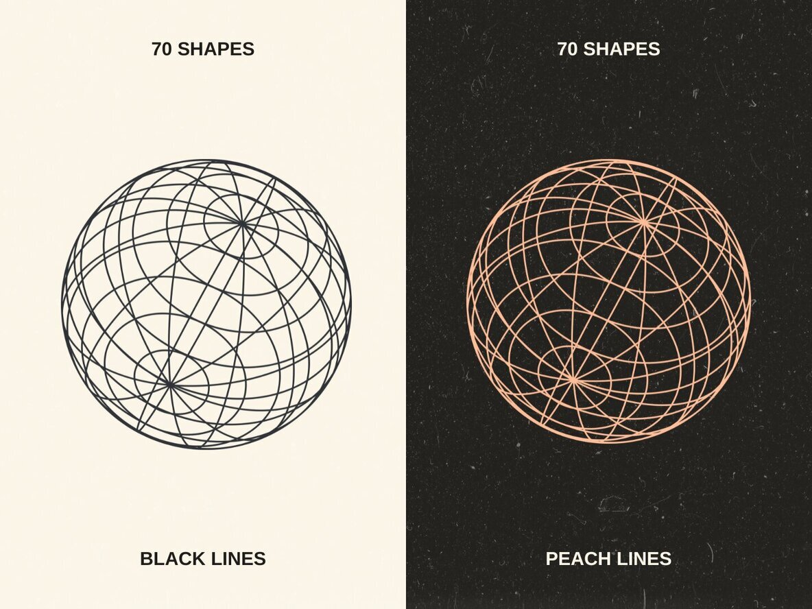 140 Retro Geometry Futuristic Shapes 2