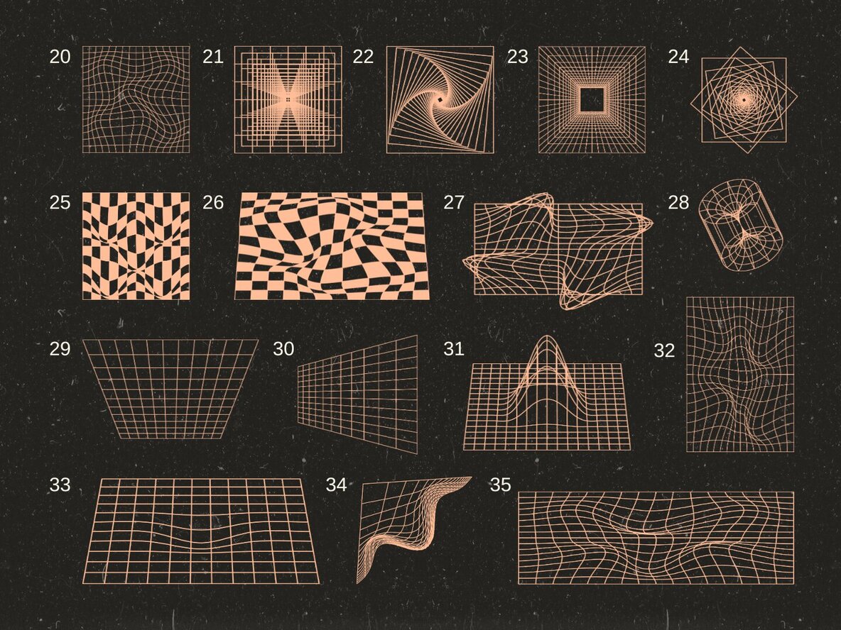 140 Retro Geometry Futuristic Shapes 4