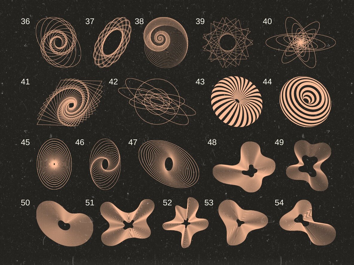 140 Retro Geometry Futuristic Shapes 5