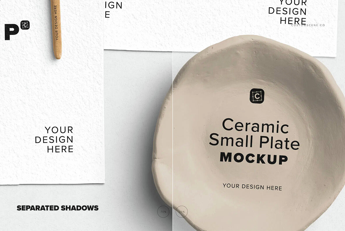 Two A5 Watercolor Paper Mockup with Brush 9