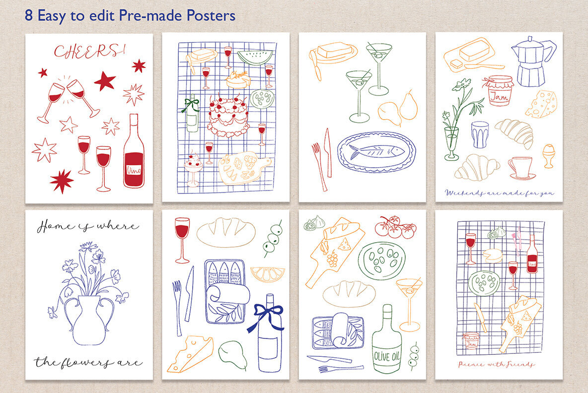 Picnic Party Hand Drawn Illustration Set 2