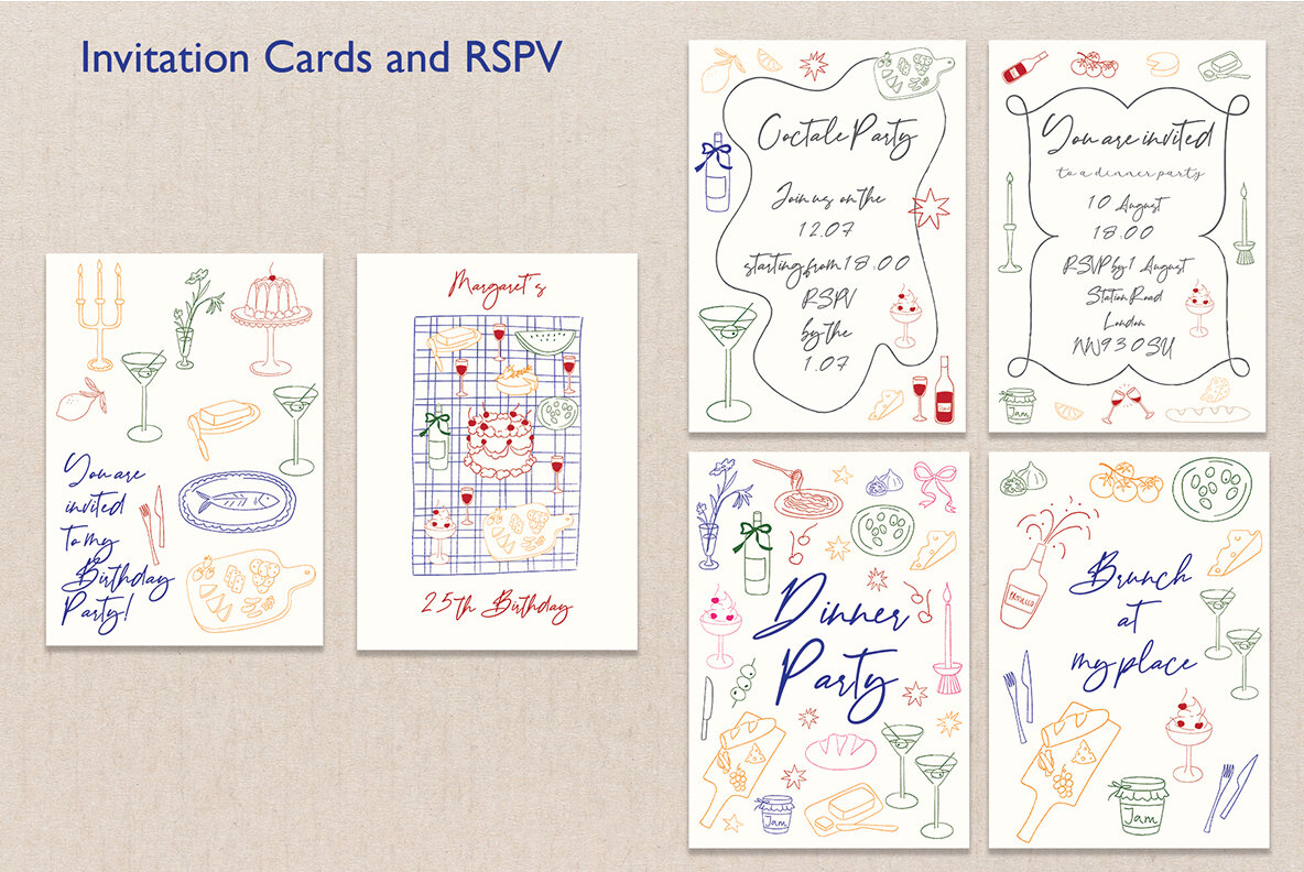 Picnic Party Hand Drawn Illustration Set 5