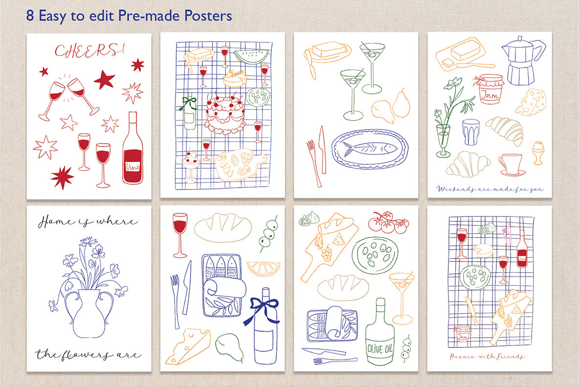 Picnic Party Hand Drawn Illustration Set 6