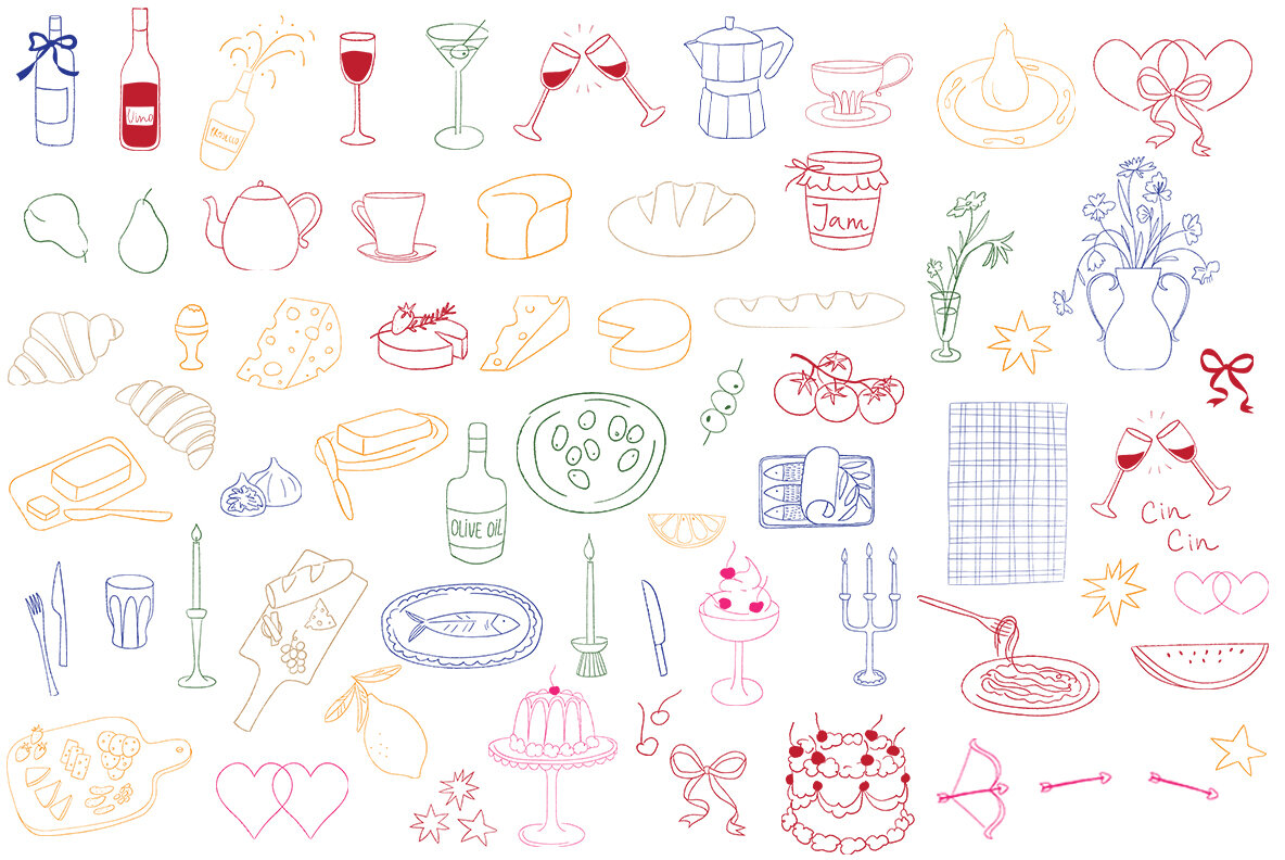 Picnic Party Hand Drawn Illustration Set 15