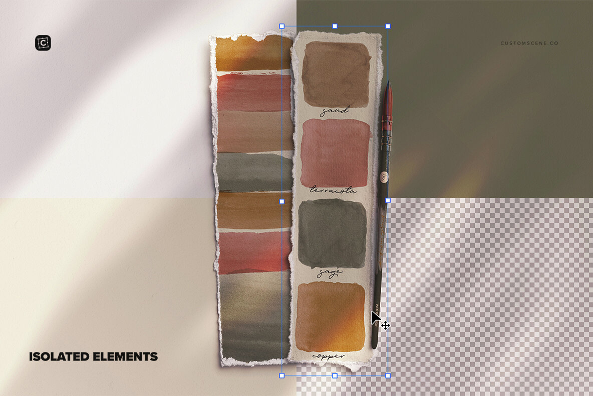 Two Strip Deckled Edge Paper with Watercolor Brush 4