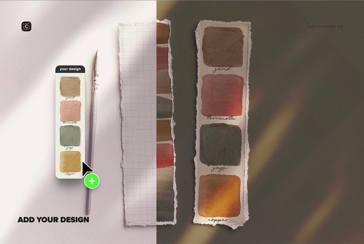 Two Strip Deckled Edge Paper with Watercolor Brush 6