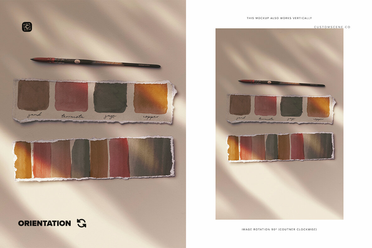 Two Strip Deckled Edge Paper with Watercolor Brush 8