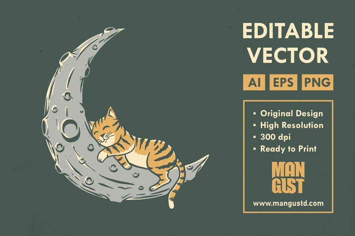 Cat Sleeps to the Moon 1