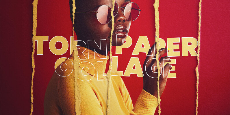 Torn Paper Collage Photo Effect