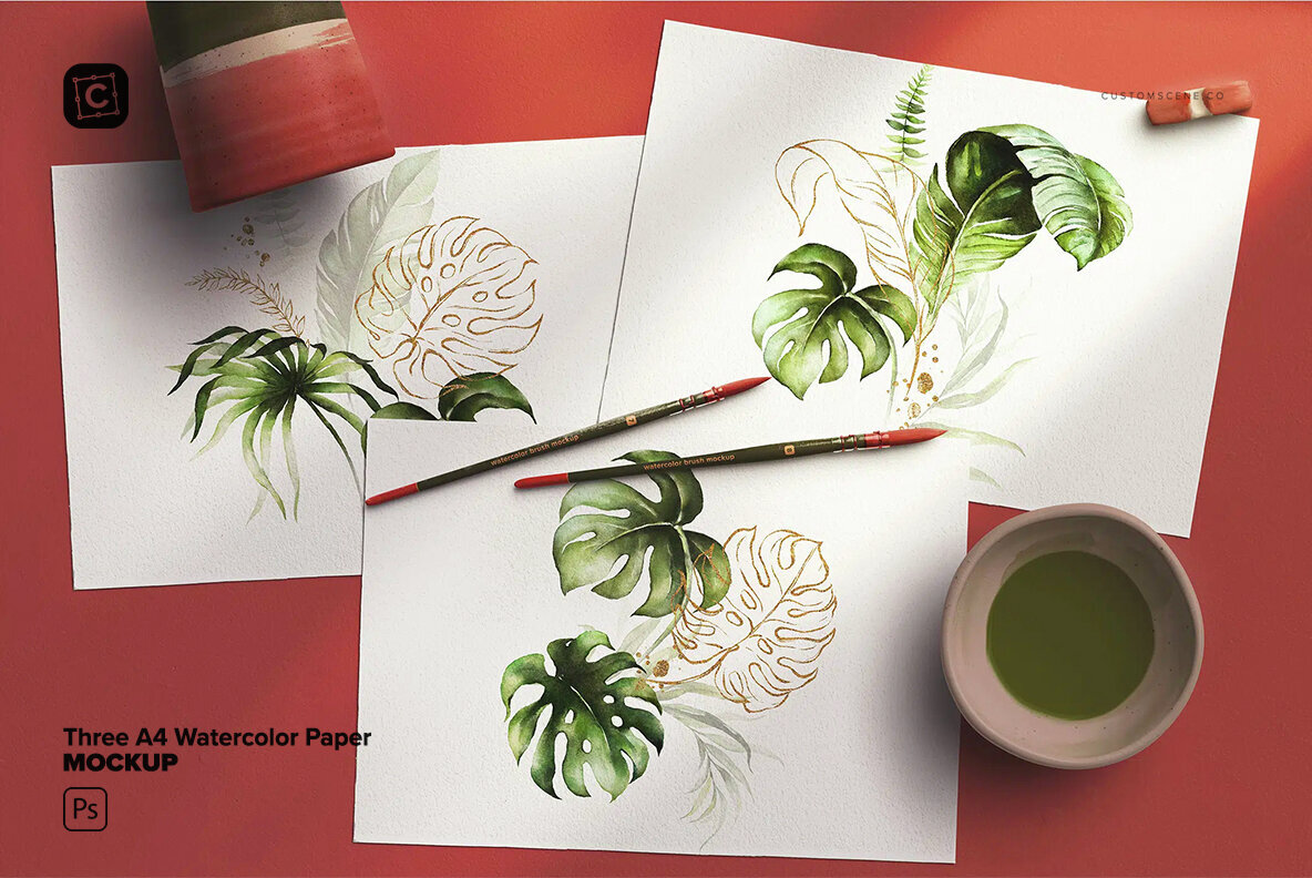 Three A4 Watercolor Paper 1