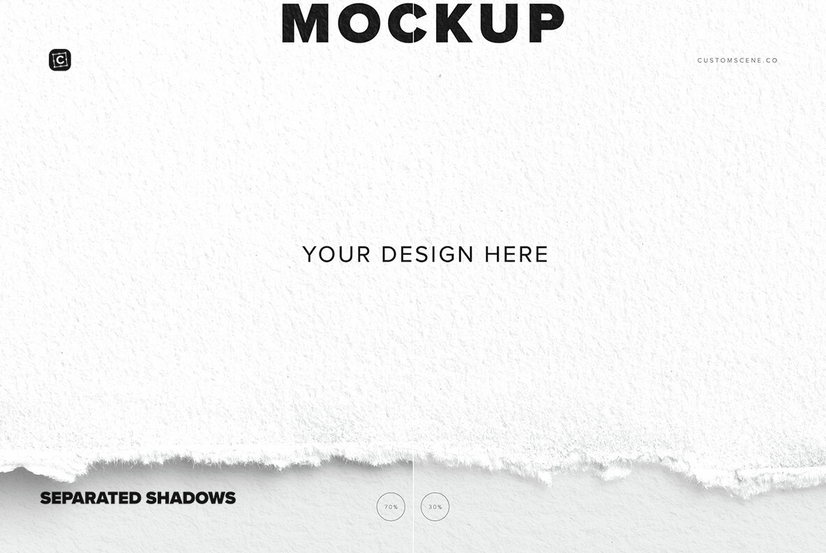 Handmade Paper Mockup with Brushes 9