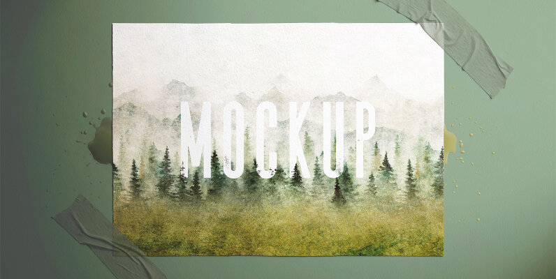 A4 Watercolor Paper Mockup