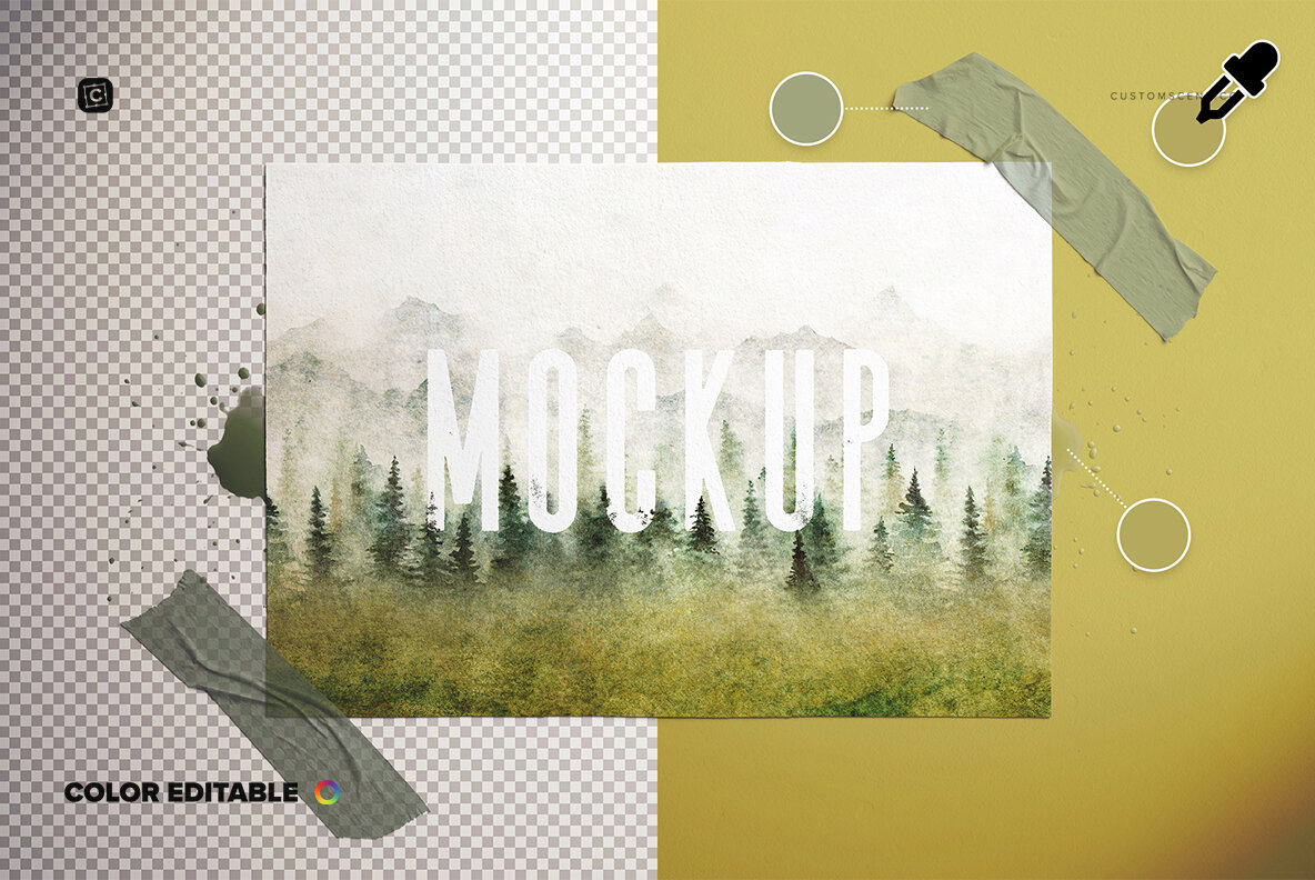 A4 Watercolor Paper Mockup 5
