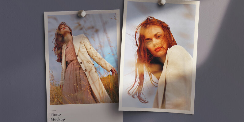 Two Photos Mockup On Wall