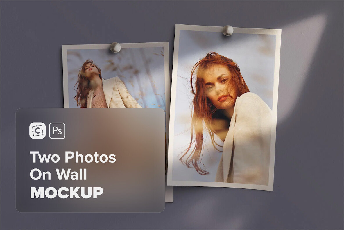 Two Photos Mockup On Wall 1