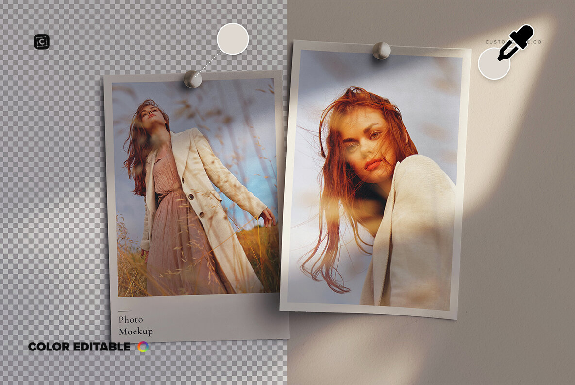 Two Photos Mockup On Wall 6