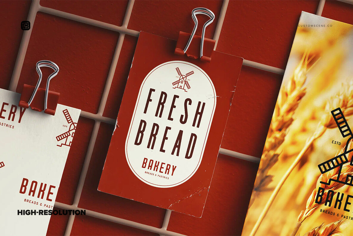 Photos Mockup On Wall Grid 4