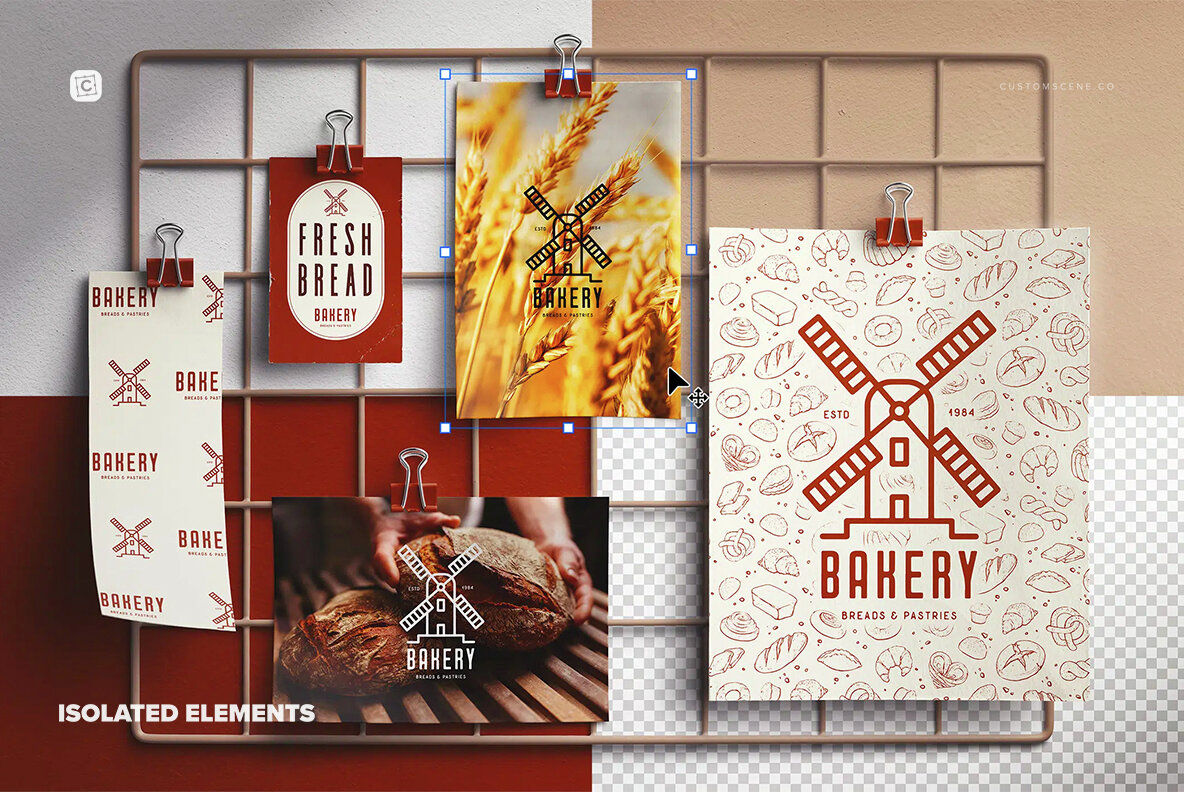 Photos Mockup On Wall Grid 5