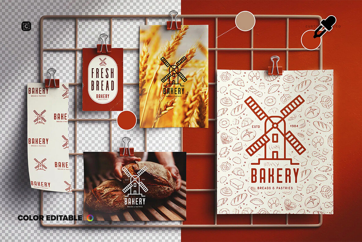 Photos Mockup On Wall Grid 6