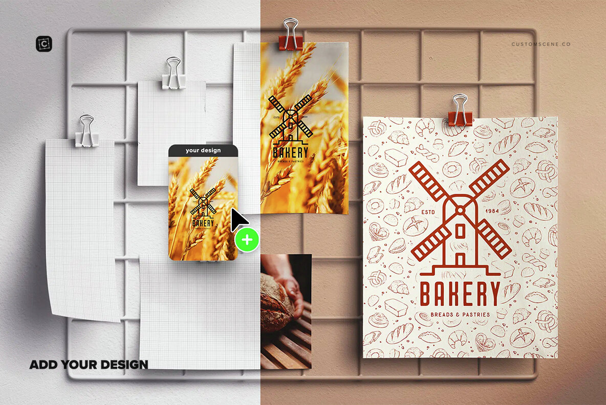 Photos Mockup On Wall Grid 7